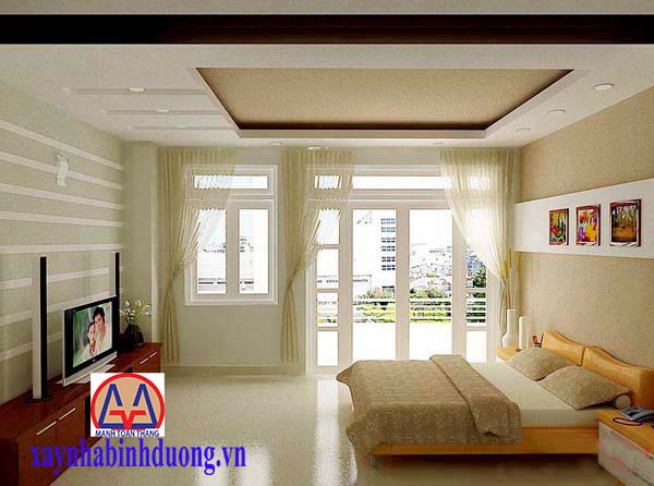 Mẫu trần thạch cao phòng ngủ mang phong cách hiện đại :PN3