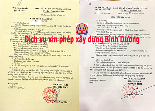 Xin giấy phép xây dựng ở Thuận An, Bình Dương