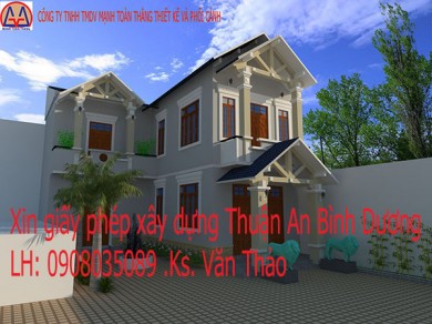 Vẽ xin giấy phép xây dựng ở Thuận An Bình Dương